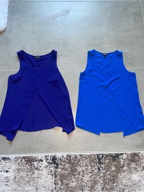 2 Express Women's Sleeveless Tank Tops in Deep Navy & Bright Blue. Size: SMALL!